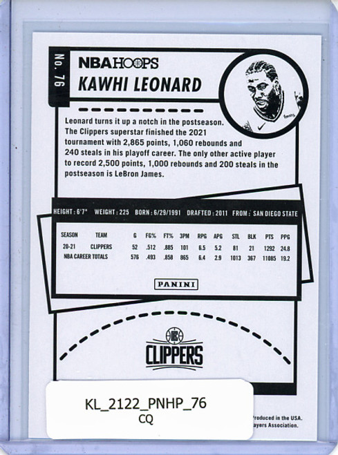 Kawhi Leonard 2021-22 Hoops #76 (CQ)