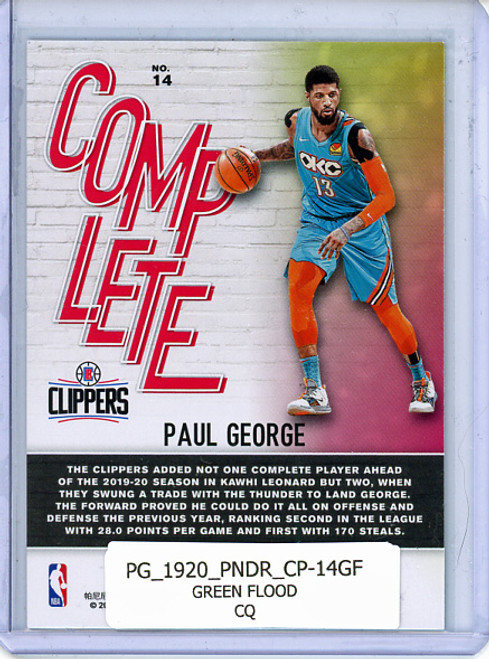 Paul George 2019-20 Donruss, Complete Players #14 Green Flood (CQ)