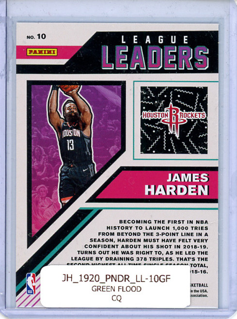 James Harden 2019-20 Donruss, League Leaders #10 Green Flood (CQ)