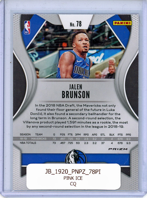 Jalen Brunson 2019-20 Prizm #78 Pink Ice (CQ)