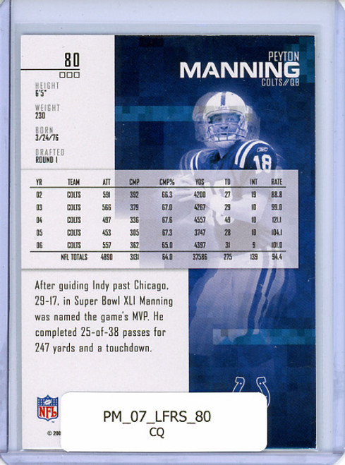 Peyton Manning 2007 Leaf Rookies & Stars #80 (CQ)