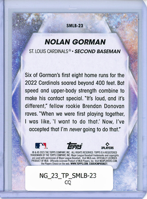 Nolan Gorman 2023 Topps, Stars of MLB #SMLB-23 (CQ)