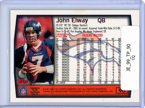 John Elway 1999 Topps #90 (CQ)