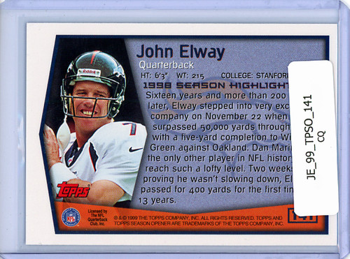 John Elway 1999 Topps Season Opener #141 (CQ)