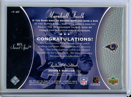 Marshall Faulk 2003 Sweet Spot Classics #P-MF (1) (CQ)