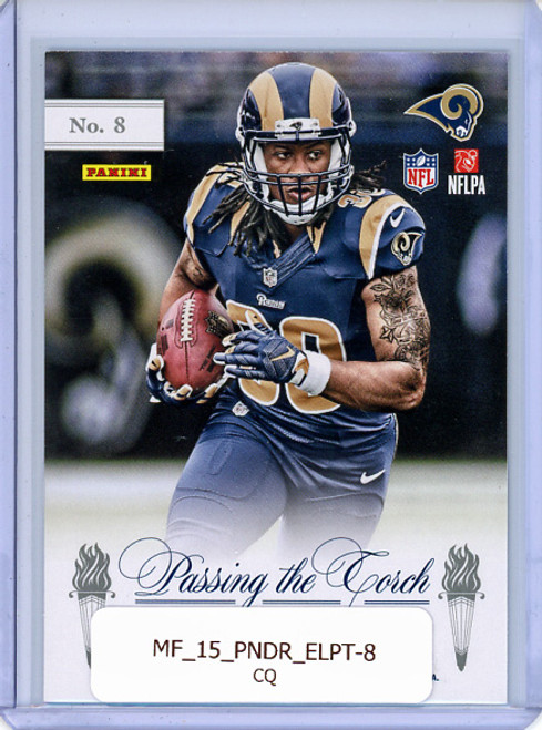 Marshall Faulk, Todd Gurley 2015 Donruss, Elite Passing the Torch #8 (CQ)