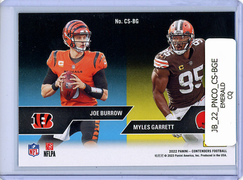 Joe Burrow, Myles Garrett 2022 Contenders, Contenders Series #CS-BG Emerald (CQ)