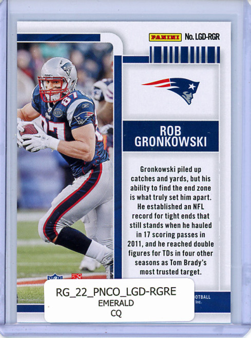 Rob Gronkowski 2022 Contenders, Legendary Contenders #LGD-RGR Emerald (CQ)