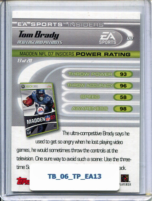 Tom Brady 2006 Topps, EA Sports Madden #13