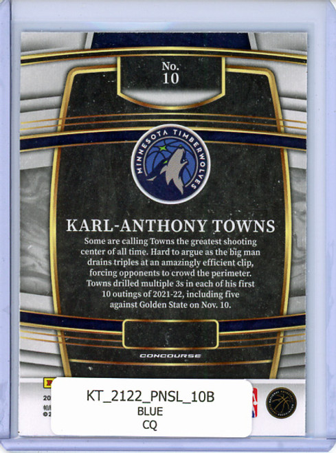 Karl-Anthony Towns 2021-22 Select #10 Concourse Blue (CQ)