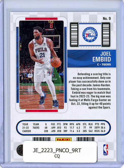 Joel Embiid 2022-23 Contenders #9 Retail (CQ)