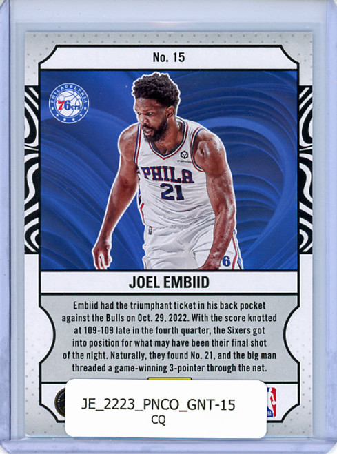 Joel Embiid 2022-23 Contenders, Game Night Ticket #15 (CQ)