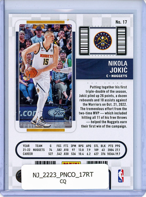 Nikola Jokic 2022-23 Contenders #17 Retail (CQ)