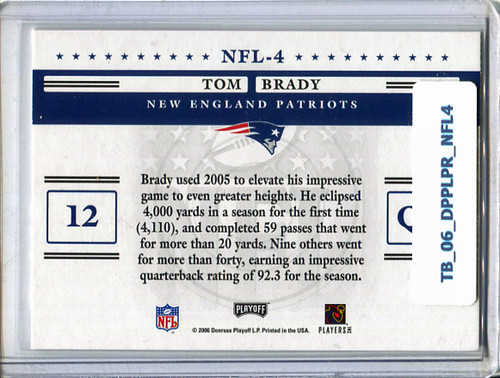 Tom Brady 2006 Playoff Prestige, Stars of the NFL #NFL-4