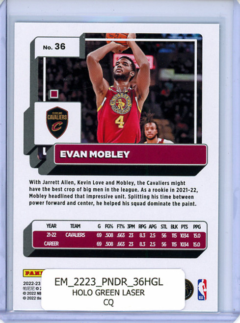 Evan Mobley 2022-23 Donruss #36 Holo Green Laser (CQ)