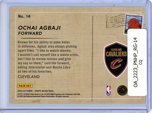 Ochai Agbaji 2022-23 Hoops, Rookie Greetings #14 (CQ)