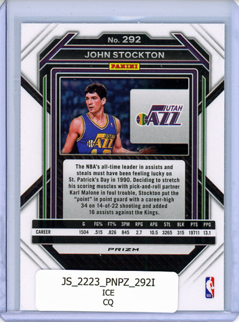 John Stockton 2022-23 Prizm #292 Ice (CQ)