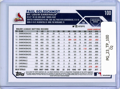 Paul Goldschmidt 2023 Topps #100 (CQ)