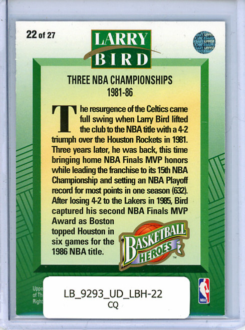 Larry Bird 1992-93 Upper Deck, Larry Bird Heroes #22 (CQ)