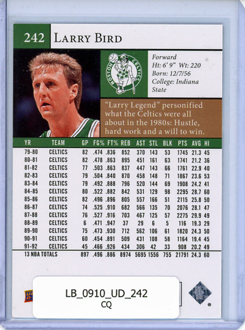 Larry Bird 2009-10 Upper Deck #242 Immortals (CQ)