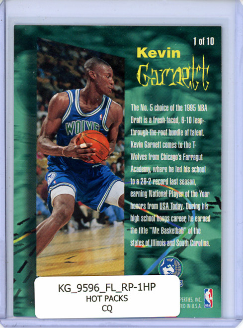 Kevin Garnett 1995-96 Fleer, Rookie Phenoms #1 Hot Packs (CQ)