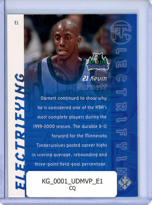 Kevin Garnett 2000-01 MVP, Electrifying #E1 (CQ)