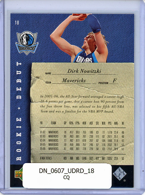 Dirk Nowitzki 2006-07 Rookie Debut #18 (CQ)