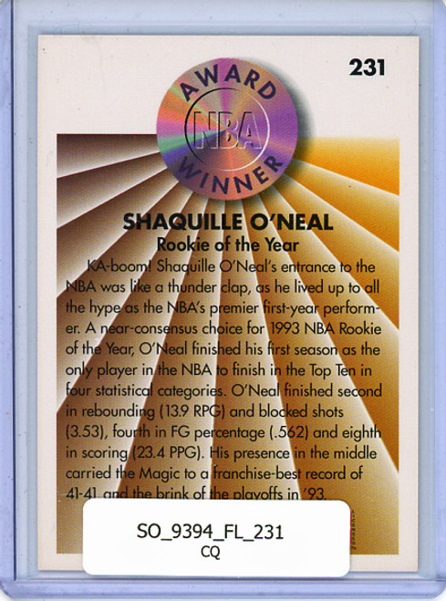 Shaquille O'Neal 1993-94 Fleer #231 Award Winner (CQ)