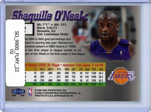 Shaquille O'Neal 1999-00 Mystique #22 (CQ)