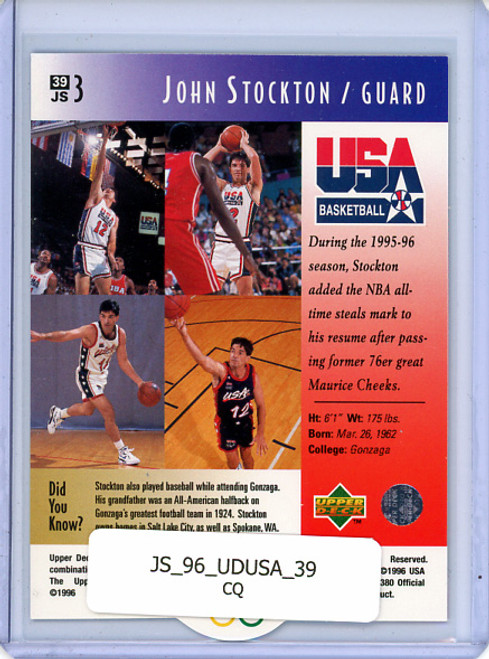 John Stockton 1996 Upper Deck USA #39 Career Steals Leader (CQ)