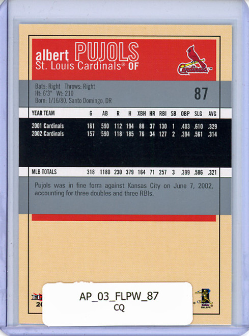 Albert Pujols 2003 Patchworks #87 (CQ)