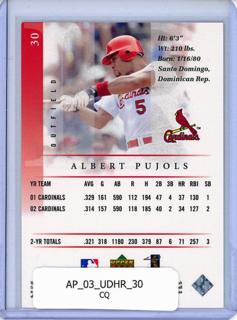 Albert Pujols 2003 Honor Roll #30 SP (CQ)