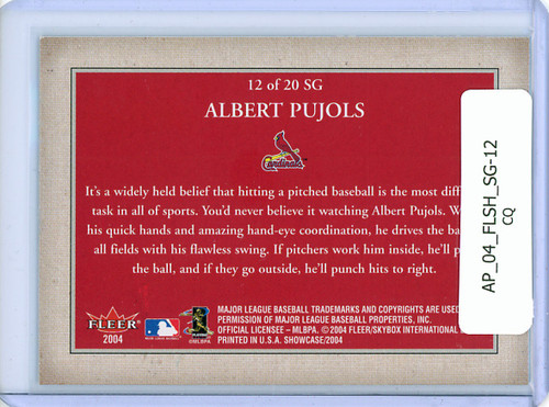 Albert Pujols 2004 Showcase, Showcase Grace #SG-12 (CQ)