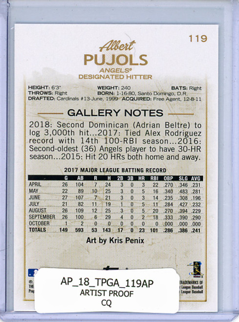 Albert Pujols 2018 Gallery #119 Artist Proof (CQ)