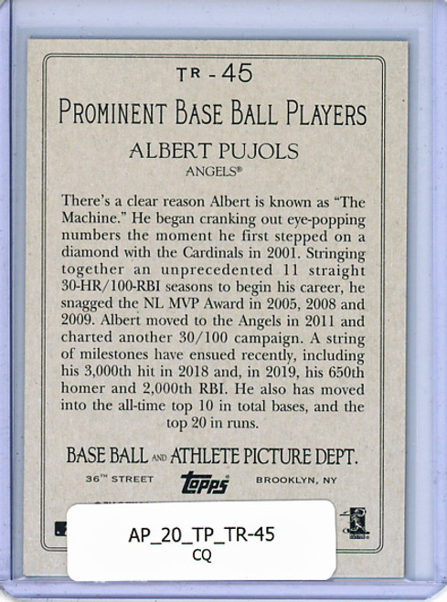 Albert Pujols 2020 Topps, Turkey Red #TR-45 (CQ)