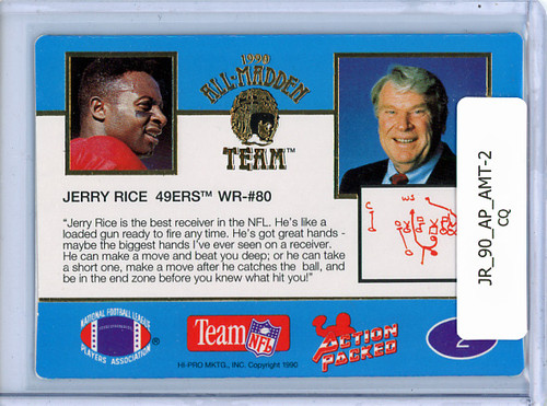Jerry Rice 1990 Action Packed, All-Madden Team #2 (CQ)