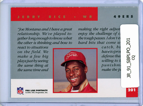 Jerry Rice 1991 Pro Line Portraits #201 (CQ)