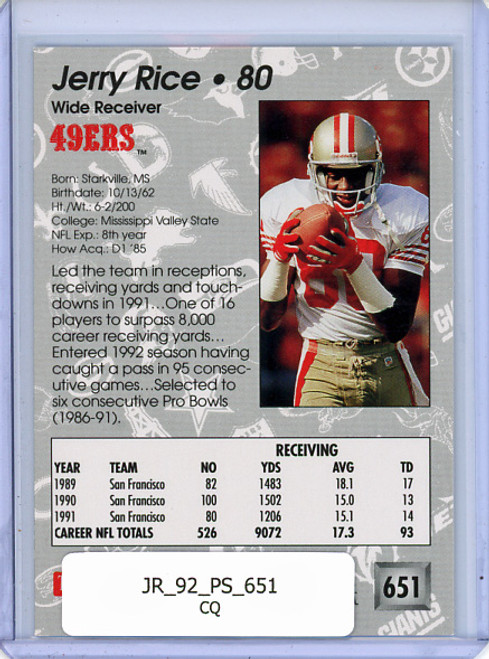 Jerry Rice 1992 Pro Set #651 (CQ)