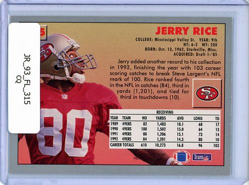 Jerry Rice 1993 Fleer #315 (CQ)