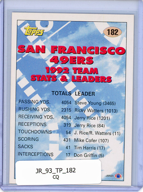 Jerry Rice 1993 Topps #182 Team Leader (CQ)