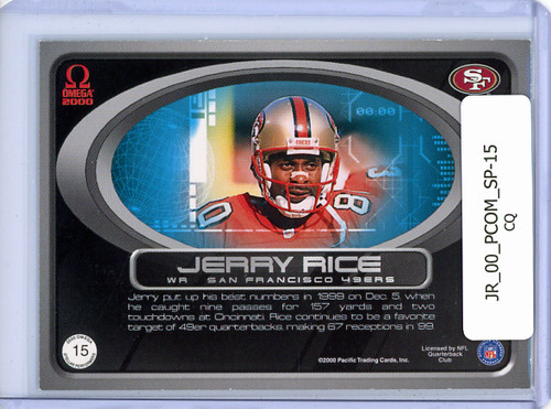 Jerry Rice 2000 Pacific Omega, Stellar Performers #15 (CQ)