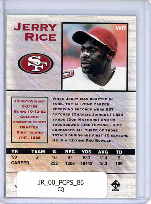 Jerry Rice 2000 Pacific Private Stock #86 (CQ)