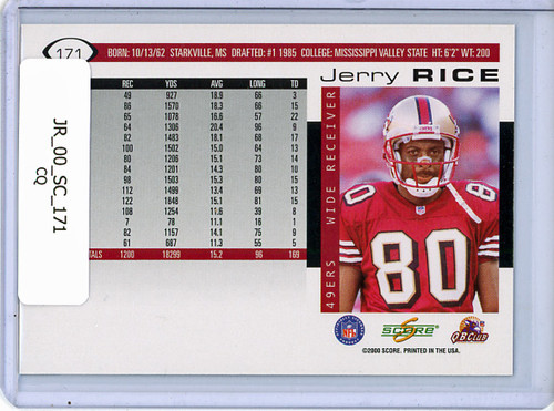 Jerry Rice 2000 Score #171 (CQ)