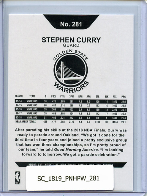 Stephen Curry 2018-19 Hoops #281 Hoops Tribute Winter