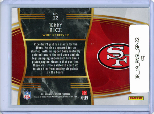 Jerry Rice 2019 Select, Snapshots #22 (CQ)