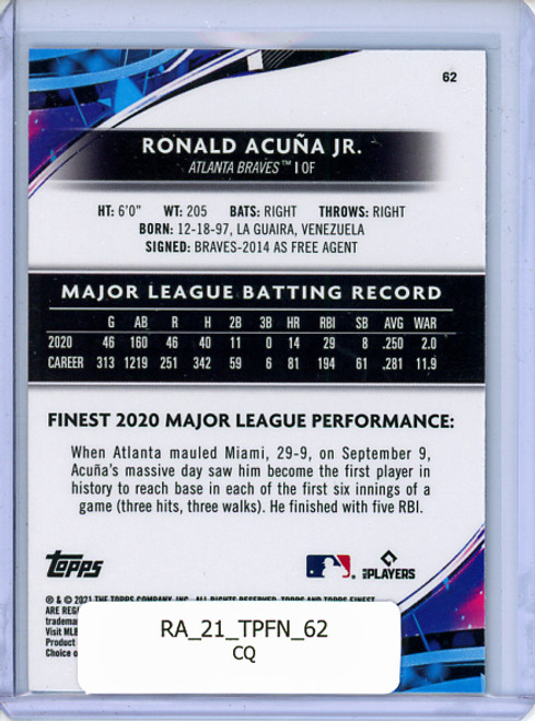 Ronald Acuna Jr. 2021 Finest #62 (CQ)