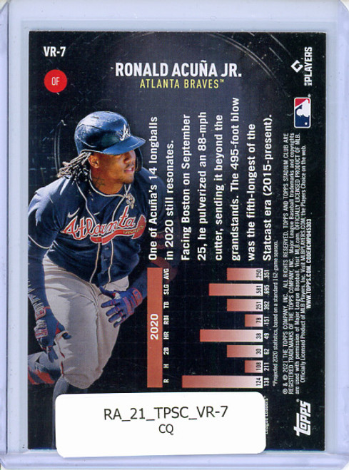 Ronald Acuna Jr. 2021 Stadium Club, Virtual Reality #VR-7 (CQ)