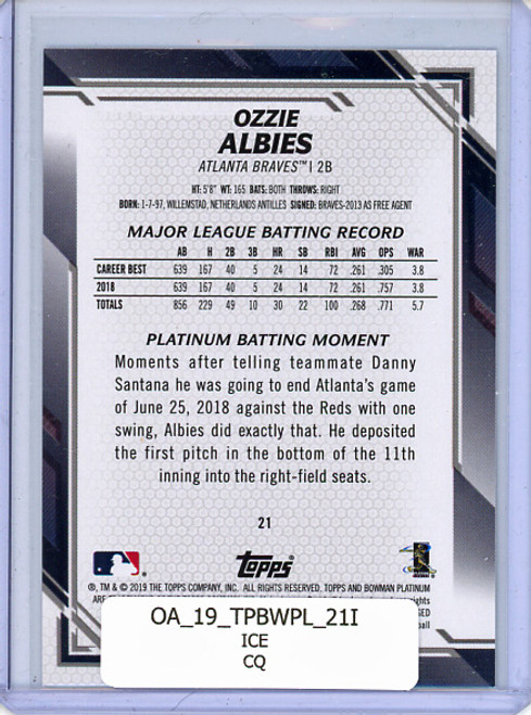 Ozzie Albies 2019 Bowman Platinum #21 Ice (CQ)