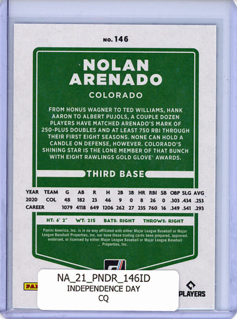 Nolan Arenado 2021 Donruss #146 Independence Day (CQ)