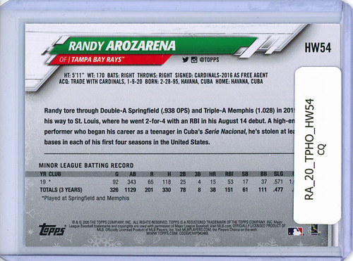 Randy Arozarena 2020 Topps Holiday #HW54 (CQ)